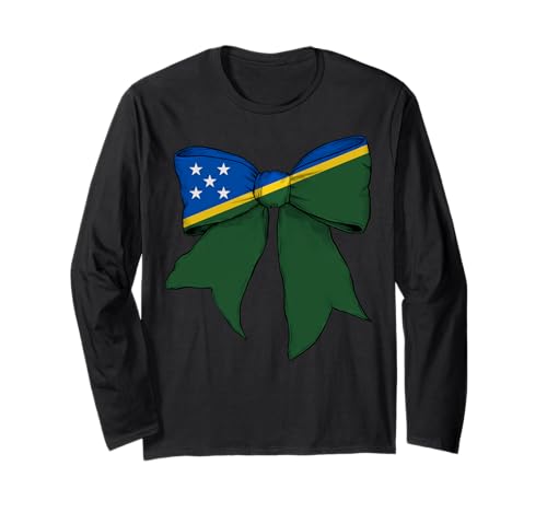 Salomoninseln Salomon Islander Pride Flagge Mädchen Kokette Langarmshirt Salomoninseln Salomon Islander Pride Flagge Mädchen Kokette Langarmshirt von Womens Coquette Bow Solomon Islands Heritage Gifts
