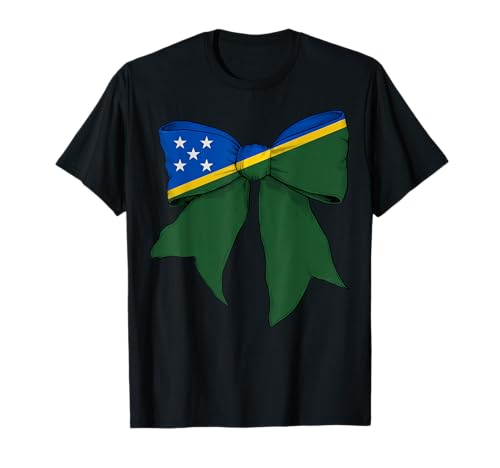 Salomoninseln Salomon Islander Pride Flagge Mädchen Kokette T-Shirt Salomoninseln Salomon Islander Pride Flagge Mädchen Kokette T-Shirt von Womens Coquette Bow Solomon Islands Heritage Gifts