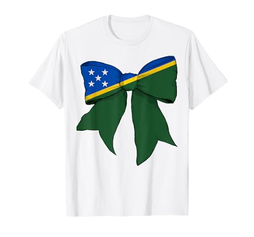 Salomoninseln Salomon Islander Pride Flagge Mädchen Kokette T-Shirt Salomoninseln Salomon Islander Pride Flagge Mädchen Kokette T-Shirt von Womens Coquette Bow Solomon Islands Heritage Gifts
