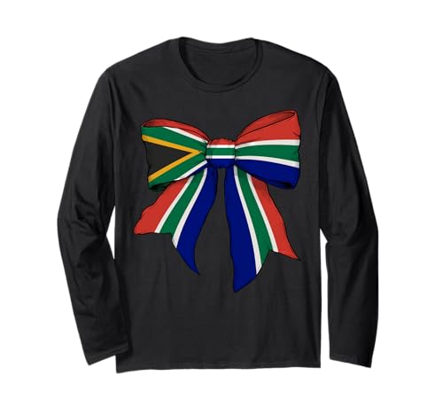 Südafrika Südafrika Stolz Flagge Mädchen Kokette Schleife Langarmshirt Südafrika Südafrika Stolz Flagge Mädchen Kokette Schleife Langarmshirt von Womens Coquette Bow South Africa Heritage Gifts