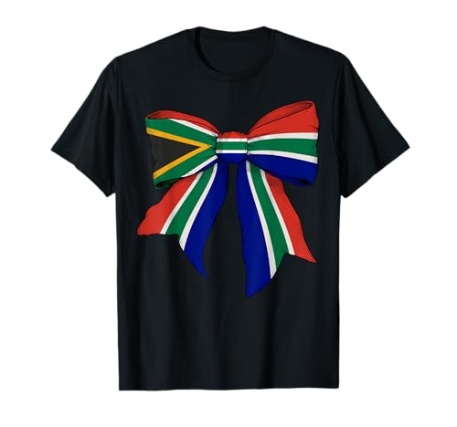 Südafrika Südafrika Stolz Flagge Mädchen Kokette Schleife T-Shirt Südafrika Südafrika Stolz Flagge Mädchen Kokette Schleife T-Shirt von Womens Coquette Bow South Africa Heritage Gifts