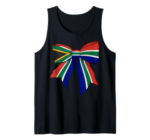 Südafrika Südafrika Stolz Flagge Mädchen Kokette Schleife Tank Top Südafrika Südafrika Stolz Flagge Mädchen Kokette Schleife Tank Top von Womens Coquette Bow South Africa Heritage Gifts