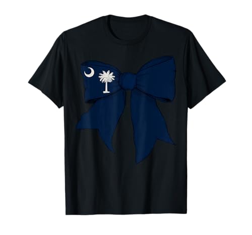 Kokettenschleifenband für Mädchen, Flagge des Bundesstaates South Carolina T-Shirt Kokettenschleifenband für Mädchen, Flagge des Bundesstaates South Carolina T-Shirt von Womens Coquette Bow South Carolina Heritage Gifts