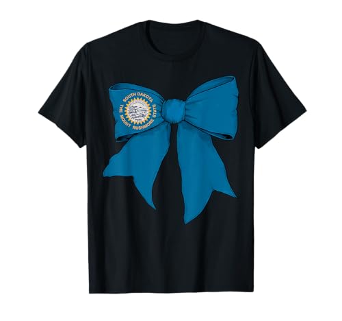Kokettenschleifenband mit Flagge des Bundesstaates South Dakota für Mädchen T-Shirt von Womens Coquette Bow South Dakota Heritage Gifts