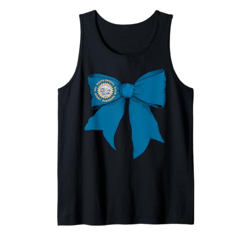 Kokettenschleifenband mit Flagge des Bundesstaates South Dakota für Mädchen Tank Top von Womens Coquette Bow South Dakota Heritage Gifts