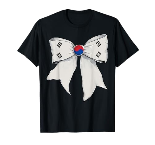 Südkorea Südkorea Pride Flagge Mädchen Kokette Schleife Band T-Shirt Südkorea Südkorea Pride Flagge Mädchen Kokette Schleife Band T-Shirt von Womens Coquette Bow South Korea Heritage Gifts