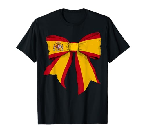 Spanien Spanien Pride Flagge Mädchen Kokette Schleife Band T-Shirt Spanien Spanien Pride Flagge Mädchen Kokette Schleife Band T-Shirt von Womens Coquette Bow Spain Heritage Flag Gifts