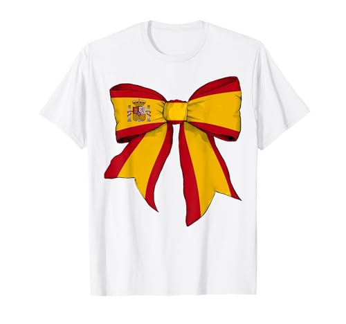 Spanien Spanien Pride Flagge Mädchen Kokette Schleife Band T-Shirt Spanien Spanien Pride Flagge Mädchen Kokette Schleife Band T-Shirt von Womens Coquette Bow Spain Heritage Flag Gifts