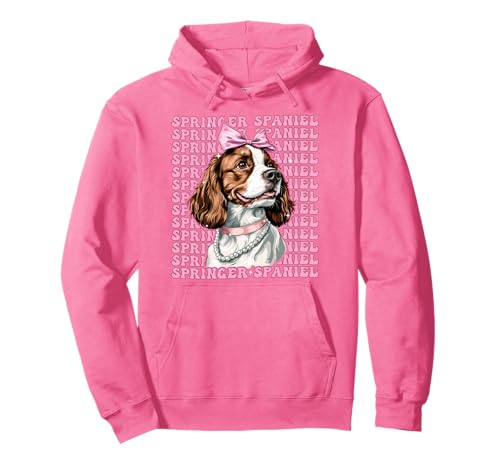 Springer Spaniel Hund Mädchen Kokette Schleife Rosa Band Pullover Hoodie Springer Spaniel Hund Mädchen Kokette Schleife Rosa Band Pullover Hoodie von Womens Coquette Bow Springer Spaniel Dog Gifts