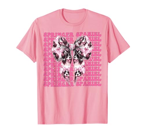 Springer Spaniel Hund Mädchen Kokette Schleife Rosa Band T-Shirt Springer Spaniel Hund Mädchen Kokette Schleife Rosa Band T-Shirt von Womens Coquette Bow Springer Spaniel Dog Gifts