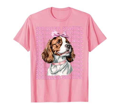 Springer Spaniel Hund Mädchen Kokette Schleife Rosa Band T-Shirt Springer Spaniel Hund Mädchen Kokette Schleife Rosa Band T-Shirt von Womens Coquette Bow Springer Spaniel Dog Gifts