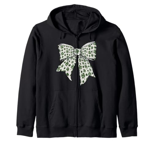 Irish Shamrock Girl Kokettenbogen zum St. Patrick's Day Kapuzenjacke Irish Shamrock Girl Kokettenbogen zum St. Patrick's Day Kapuzenjacke von Womens Coquette Bow St. Patrick's Day Irish Gifts