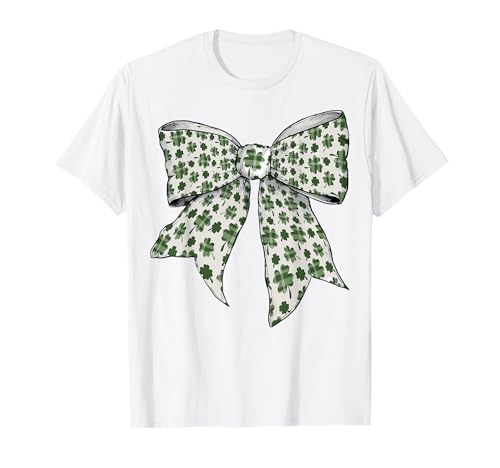 Irish Shamrock Girl Kokettenbogen zum St. Patrick's Day T-Shirt Irish Shamrock Girl Kokettenbogen zum St. Patrick's Day T-Shirt von Womens Coquette Bow St. Patrick's Day Irish Gifts