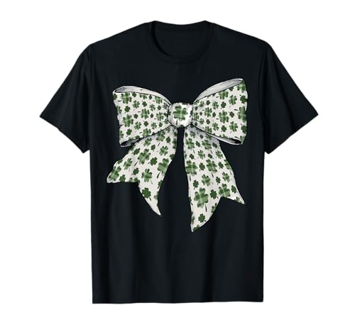 Irish Shamrock Girl Kokettenbogen zum St. Patrick's Day T-Shirt Irish Shamrock Girl Kokettenbogen zum St. Patrick's Day T-Shirt von Womens Coquette Bow St. Patrick's Day Irish Gifts