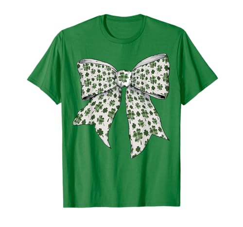 Irish Shamrock Girl Kokettenbogen zum St. Patrick's Day T-Shirt Irish Shamrock Girl Kokettenbogen zum St. Patrick's Day T-Shirt von Womens Coquette Bow St. Patrick's Day Irish Gifts