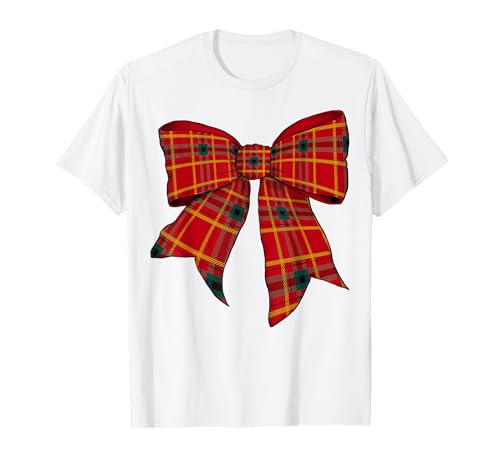 Stewart Schottenkaro Schottenkaro Mädchen Kokette Schleife T-Shirt von Womens Coquette Bow Stewart Tartan Plaid Gifts