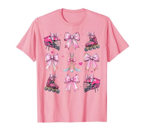 Street Hockey Schläger Rollerblades Girl Coquette Bow Pink Mom T-Shirt Street Hockey Schläger Rollerblades Girl Coquette Bow Pink Mom T-Shirt von Womens Coquette Bow Street Hockey Player Gifts