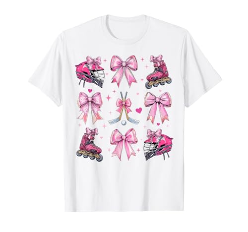 Street Hockey Schläger Rollerblades Girl Coquette Bow Pink Mom T-Shirt Street Hockey Schläger Rollerblades Girl Coquette Bow Pink Mom T-Shirt von Womens Coquette Bow Street Hockey Player Gifts