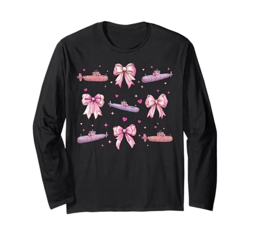 U-Boot-Mädchen Kokette Schleife Rosa Mama Langarmshirt U-Boot-Mädchen Kokette Schleife Rosa Mama Langarmshirt von Womens Coquette Bow Submarine Submariner Gifts