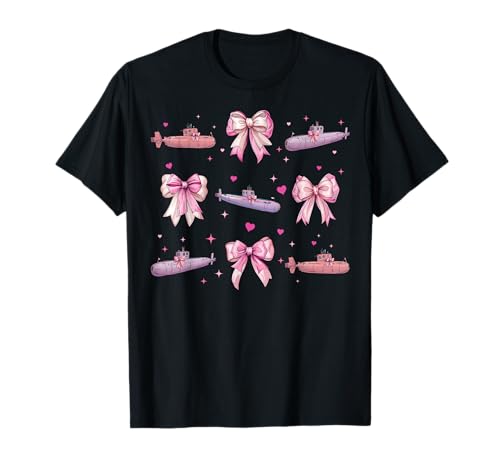 U-Boot-Mädchen Kokette Schleife Rosa Mama T-Shirt von Womens Coquette Bow Submarine Submariner Gifts
