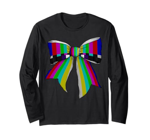 TV-Testmuster Kinematographie Kameramann Mädchen Kokette Langarmshirt von Womens Coquette Bow TV Test Pattern Gifts