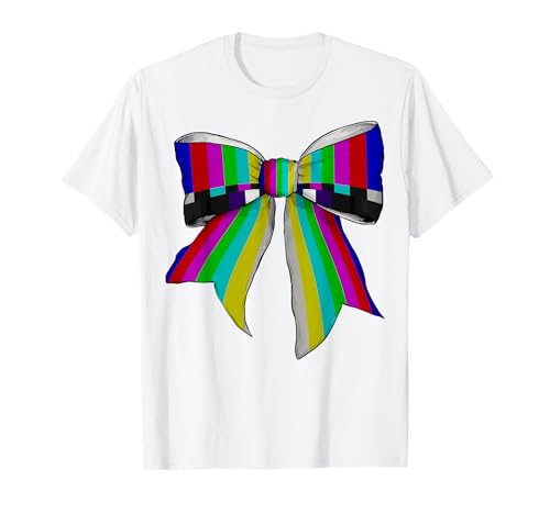 TV-Testmuster Kinematographie Kameramann Mädchen Kokette T-Shirt von Womens Coquette Bow TV Test Pattern Gifts