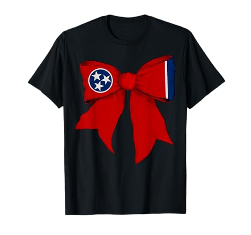 Kokettenschleifenband mit Flagge des Bundesstaates Tennessee für Mädchen T-Shirt Kokettenschleifenband mit Flagge des Bundesstaates Tennessee für Mädchen T-Shirt von Womens Coquette Bow Tennessee Heritage Flag Gifts