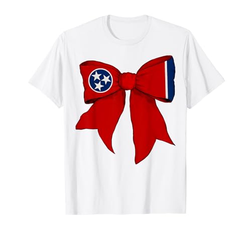 Kokettenschleifenband mit Flagge des Bundesstaates Tennessee für Mädchen T-Shirt Kokettenschleifenband mit Flagge des Bundesstaates Tennessee für Mädchen T-Shirt von Womens Coquette Bow Tennessee Heritage Flag Gifts