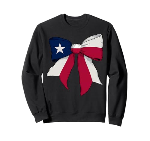 Texas-Staatsflagge Mädchen Kokette Schleife Band Sweatshirt von Womens Coquette Bow Texas Heritage Flag Gifts