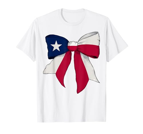 Texas-Staatsflagge Mädchen Kokette Schleife Band T-Shirt von Womens Coquette Bow Texas Heritage Flag Gifts
