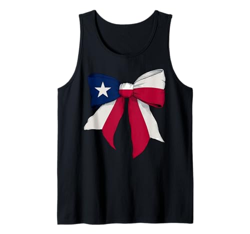 Texas-Staatsflagge Mädchen Kokette Schleife Band Tank Top Texas-Staatsflagge Mädchen Kokette Schleife Band Tank Top von Womens Coquette Bow Texas Heritage Flag Gifts