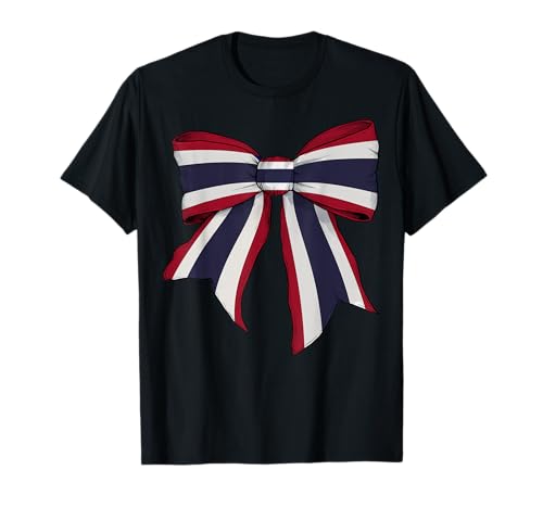 Schleifenband mit thailändischer Flagge für Mädchen T-Shirt Schleifenband mit thailändischer Flagge für Mädchen T-Shirt von Womens Coquette Bow Thailand Heritage Flag Gifts