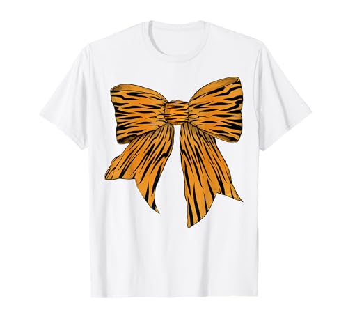 Tiger Streifen Tier Muster Halloween Kostüm Mädchen Kokette T-Shirt Tiger Streifen Tier Muster Halloween Kostüm Mädchen Kokette T-Shirt von Womens Coquette Bow Tiger Stripes Gifts