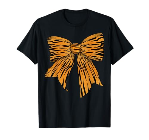 Tiger Streifen Tier Muster Halloween Kostüm Mädchen Kokette T-Shirt Tiger Streifen Tier Muster Halloween Kostüm Mädchen Kokette T-Shirt von Womens Coquette Bow Tiger Stripes Gifts