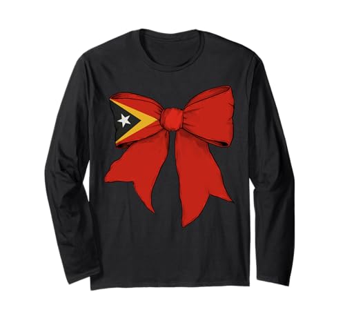 Osttimor Osttimor Pride Girl Coquette Bow Langarmshirt von Womens Coquette Bow Timor-Leste Heritage Gifts
