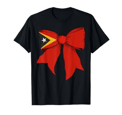 Osttimor Osttimor Pride Girl Coquette Bow T-Shirt von Womens Coquette Bow Timor-Leste Heritage Gifts