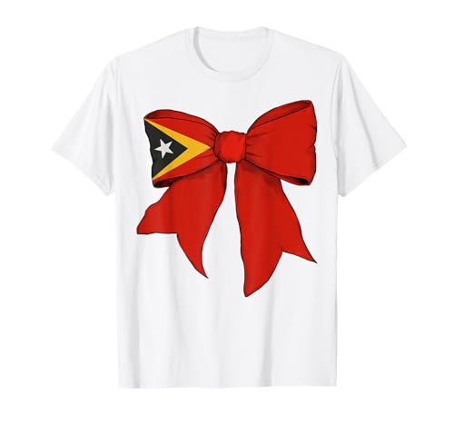Osttimor Osttimor Pride Girl Coquette Bow T-Shirt von Womens Coquette Bow Timor-Leste Heritage Gifts