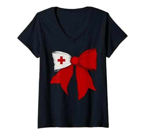 Damen Kokettenschleifenband mit der Flagge von Tonga Tongan Pride für Mädchen T-Shirt mit V-Ausschnitt Damen Kokettenschleifenband mit der Flagge von Tonga Tongan Pride für Mädchen T-Shirt mit V-Ausschnitt von Womens Coquette Bow Tonga Heritage Flag Gifts