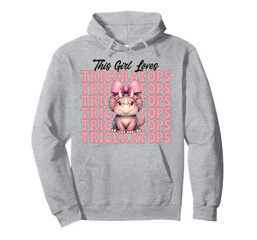 Dieses Mädchen liebt Triceratops Dinosaurier-Mädchen Kokette Schleife Pullover Hoodie von Womens Coquette Bow Triceratops Dinosaur Gifts