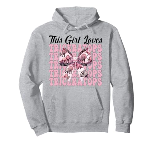 Dieses Mädchen liebt Triceratops Dinosaurier-Mädchen Kokette Schleife Pullover Hoodie von Womens Coquette Bow Triceratops Dinosaur Gifts