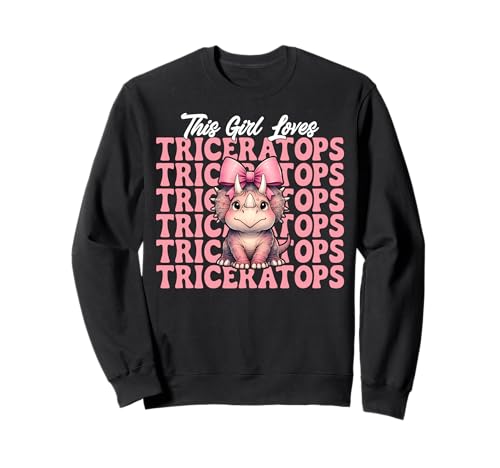 Dieses Mädchen liebt Triceratops Dinosaurier-Mädchen Kokette Schleife Sweatshirt von Womens Coquette Bow Triceratops Dinosaur Gifts