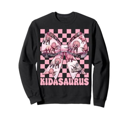 Kidasaurus Triceratops Dinosaurier Mädchen Kokette Schleife Sweatshirt von Womens Coquette Bow Triceratops Dinosaur Gifts