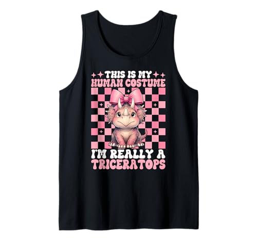 This is My Human Costume I'm A Triceratops Dinosaurier Girl Mom Tank Top von Womens Coquette Bow Triceratops Dinosaur Gifts