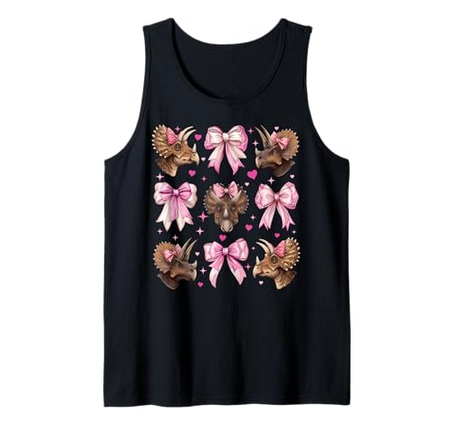 Triceratops Dinosaurier-Mädchen Kokette Schleife Rosa Mama Tank Top Triceratops Dinosaurier-Mädchen Kokette Schleife Rosa Mama Tank Top von Womens Coquette Bow Triceratops Dinosaur Gifts