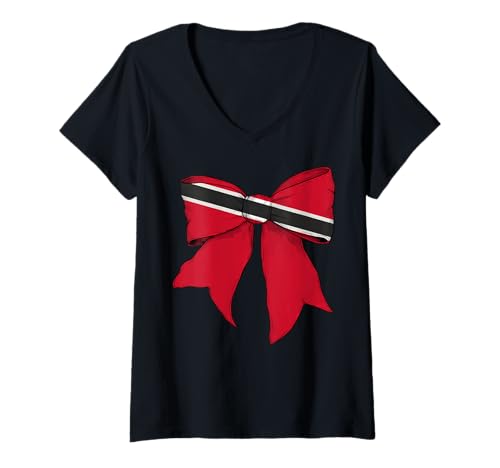 Damen Trinidad und Tobago Trinidadians und Tobagonians Pride T-Shirt mit V-Ausschnitt Damen Trinidad und Tobago Trinidadians und Tobagonians Pride T-Shirt mit V-Ausschnitt von Womens Coquette Bow Trinidad and Tobago Gifts