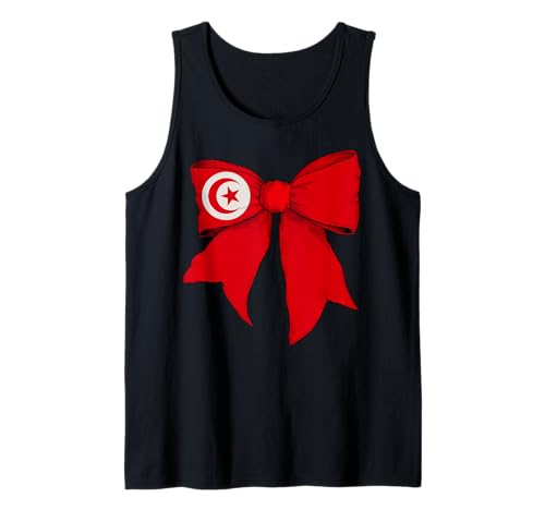 Tunesien Tunesien Pride Flagge Mädchen Kokette Schleife Band Tank Top Tunesien Tunesien Pride Flagge Mädchen Kokette Schleife Band Tank Top von Womens Coquette Bow Tunisia Heritage Flag Gifts