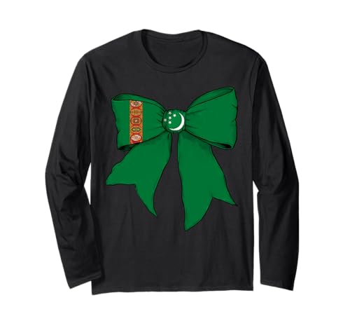 Kokettenschleifenband mit Turkmenischer Flagge für Mädchen Langarmshirt Kokettenschleifenband mit Turkmenischer Flagge für Mädchen Langarmshirt von Womens Coquette Bow Turkmenistan Heritage Gifts