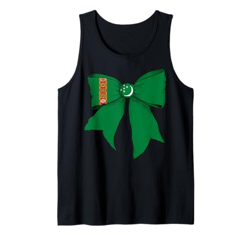 Kokettenschleifenband mit Turkmenischer Flagge für Mädchen Tank Top Kokettenschleifenband mit Turkmenischer Flagge für Mädchen Tank Top von Womens Coquette Bow Turkmenistan Heritage Gifts