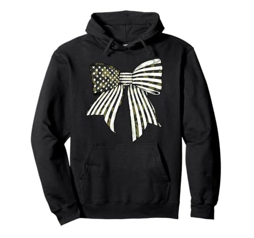 USA-Flagge, Camouflage, Jagd, patriotisches amerikanisches Mädchen Pullover Hoodie USA-Flagge, Camouflage, Jagd, patriotisches amerikanisches Mädchen Pullover Hoodie von Womens Coquette Bow USA Flag 4th of July Gifts