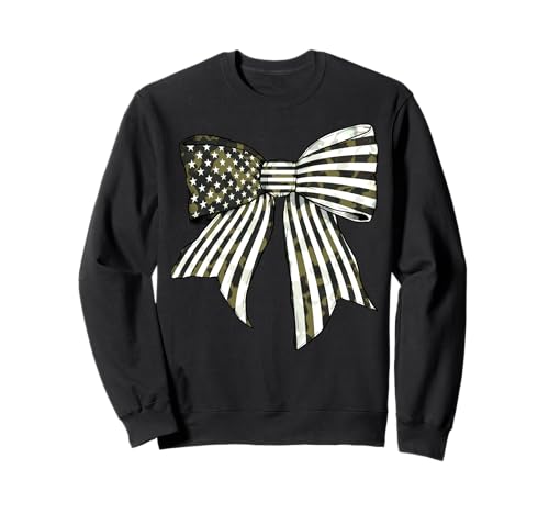 USA-Flagge, Camouflage, Jagd, patriotisches amerikanisches Mädchen Sweatshirt USA-Flagge, Camouflage, Jagd, patriotisches amerikanisches Mädchen Sweatshirt von Womens Coquette Bow USA Flag 4th of July Gifts
